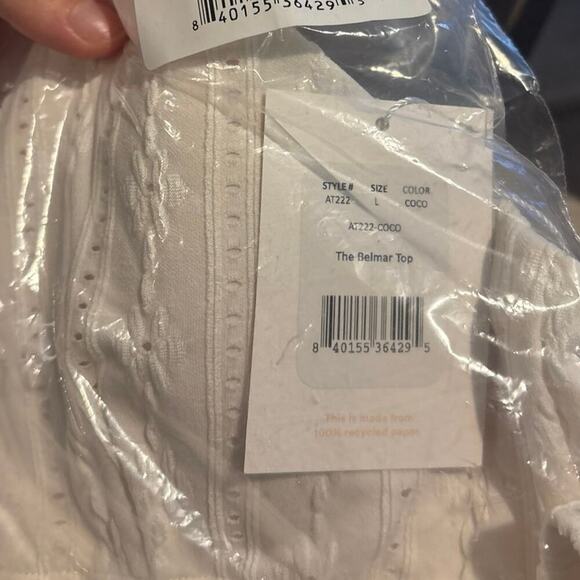 NWT Andie Swim The Belmar Top In Coconut Size L Cream - Picture 7 of 7